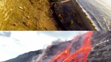 El antes y el después de la playa de Los Guirres en La Palma
