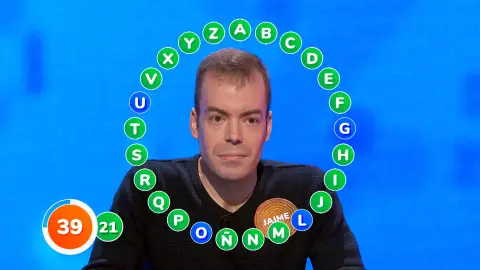 Orestes, expectante al último tirón de Jaime tras plantarse con 22 aciertos en 'El Rosco', ¿qué hará su rival? Orestes, expectante al último tirón de Jaime tras plantarse con 22 aciertos en 'El Rosco', ¿qué hará su rival?