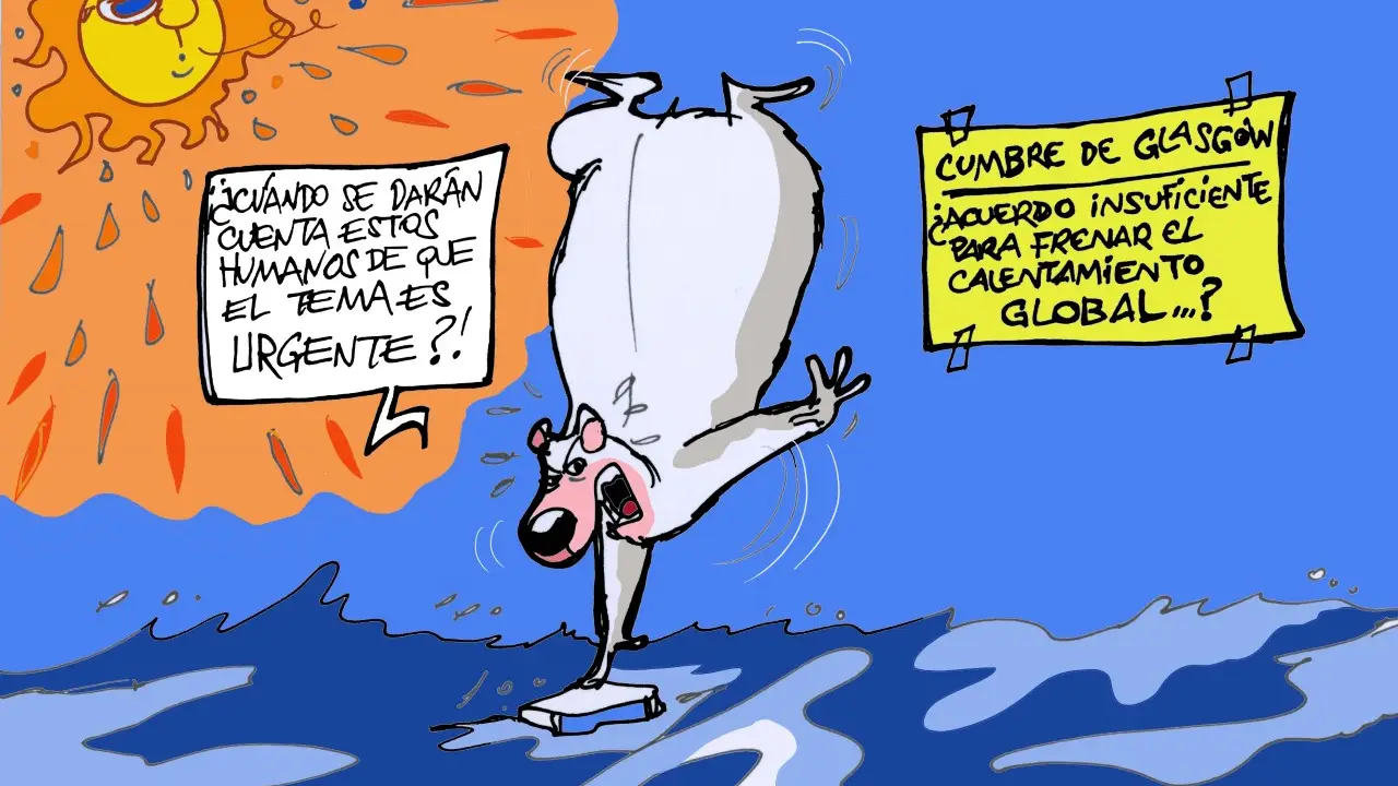 El borrador de la cumbre del clima de Glasgow protagoniza la viñeta gráfica de Alfredo Boto-Hervás El borrador de la cumbre del clima de Glasgow protagoniza la viñeta gráfica de Alfredo Boto-Hervás