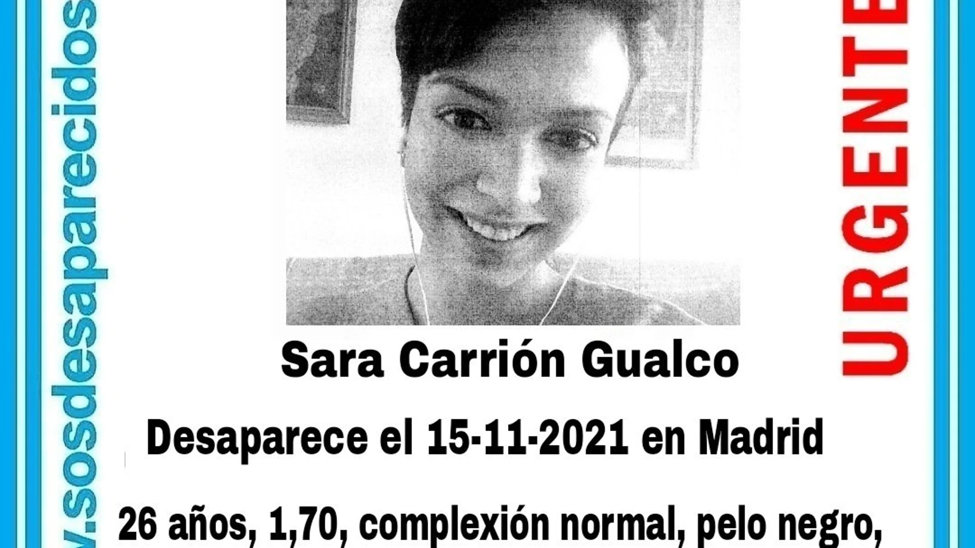 Buscan a la joven de 26 años Sara Carrión Gualco en Madrid 