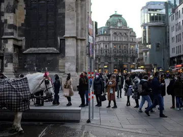 Mercadillos y restaurantes llenos en Viena horas antes del cuarto confinamiento Mercadillos y restaurantes llenos en Viena horas antes del cuarto confinamiento