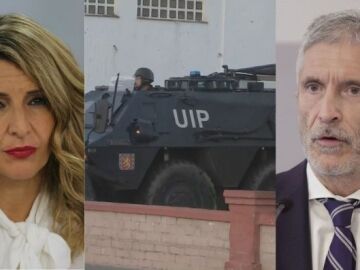 Yolanda Díaz pide a Marlaska que retire la tanqueta de las protestas de Cádiz