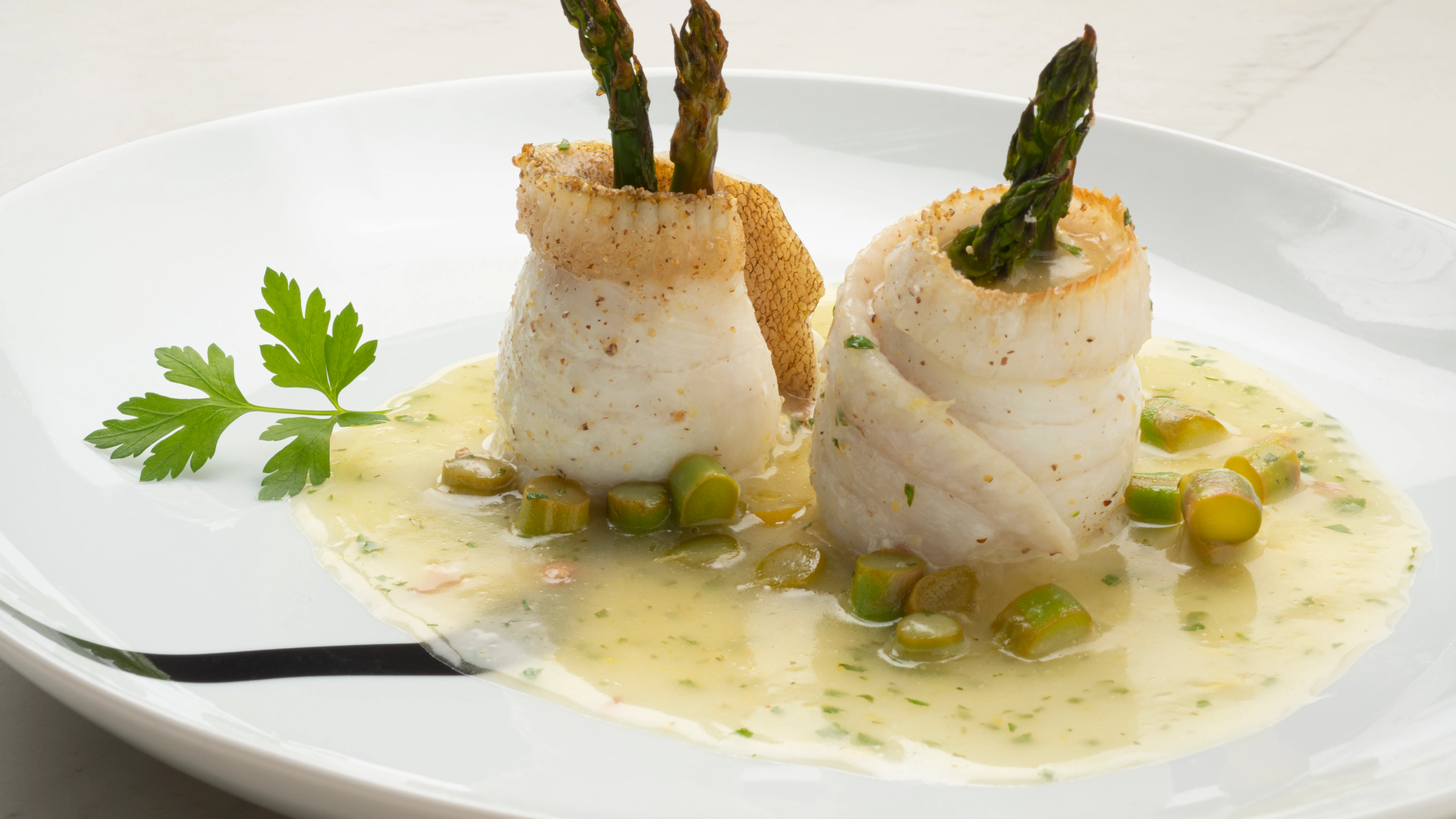 Receta de chef: Popietas de gallo con salsa de limón Receta de chef: Popietas de gallo con salsa de limón