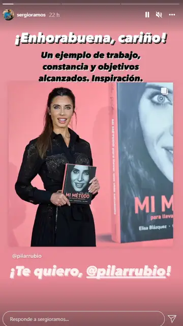 Sergio Ramos felicita públicamente a Pilar Rubio Sergio Ramos felicita públicamente a Pilar Rubio