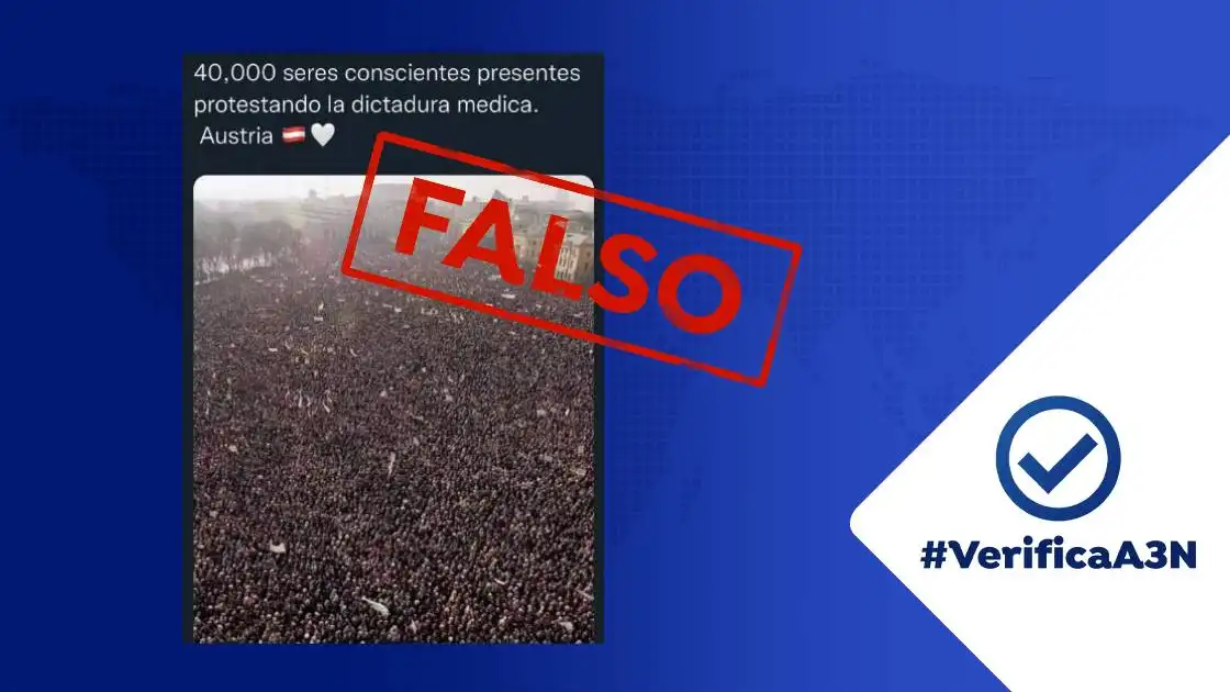 Las fotos falsas de las protestas de Austria por la "dictadura médica" tras anunciar nuevas restricciones por COVID-19 Las fotos falsas de las protestas de Austria por la "dictadura médica" tras anunciar nuevas restricciones por COVID-19