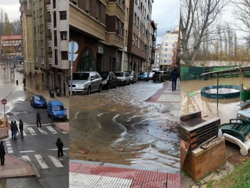 Imágenes del desbordamiento del río Ebro en Miranda de Ebro