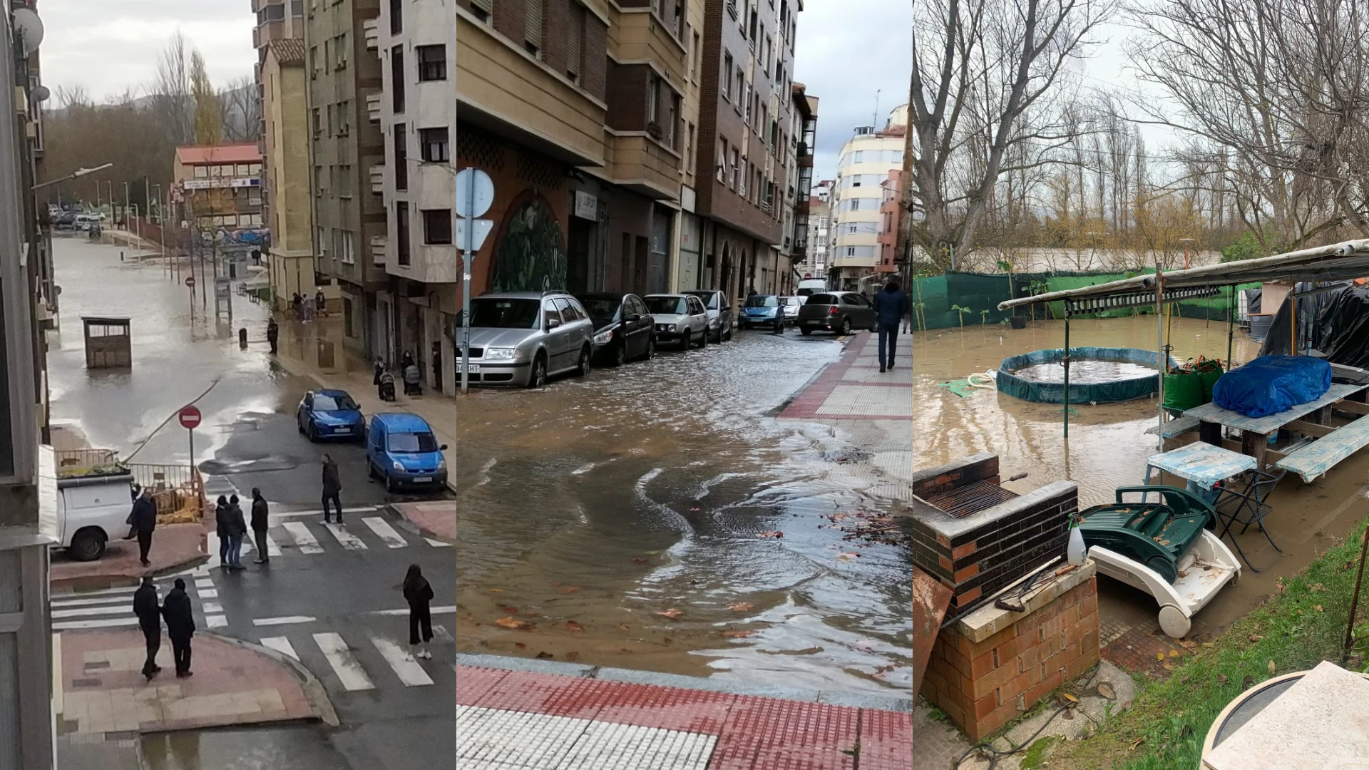 Im&aacute;genes del desbordamiento del r&iacute;o Ebro en Miranda de Ebro
