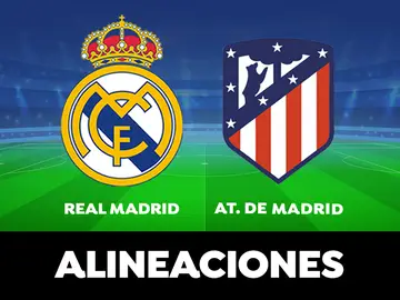 Alineación del Real Madrid y el Atlético de Madrid en el partido de hoy de la Liga Santander Alineación del Real Madrid y el Atlético de Madrid en el partido de hoy de la Liga Santander