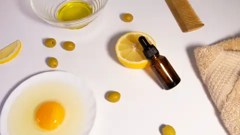 Productos que usamos para mascarillas de pelo caseras. Productos que usamos para mascarillas de pelo caseras.