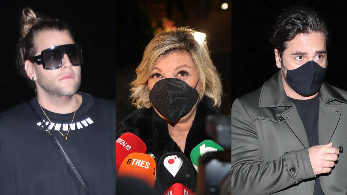 Eduardo Navarrete, Terelu y David Bustamente en el funeral de Ver&oacute;nica Forqu&eacute;