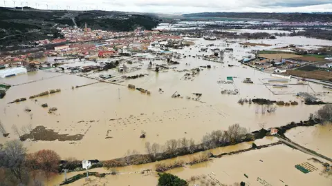 Vista aérea de los alrededores de la localidad navarra de Funes el pasado sábado Vista aérea de los alrededores de la localidad navarra de Funes el pasado sábado