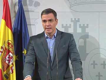 Pedro Sánchez durante su declaración institucional para confirmar la fecha de la Conferencia de Presidentes