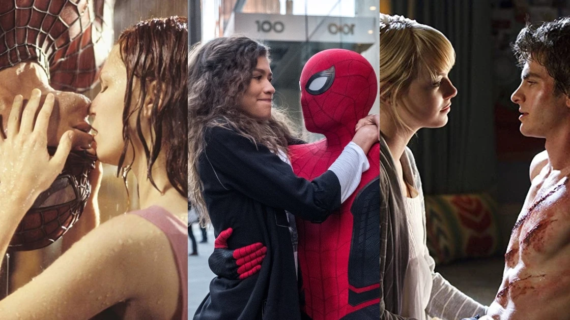 Los tres SpiderMan en pareja Los tres SpiderMan en pareja