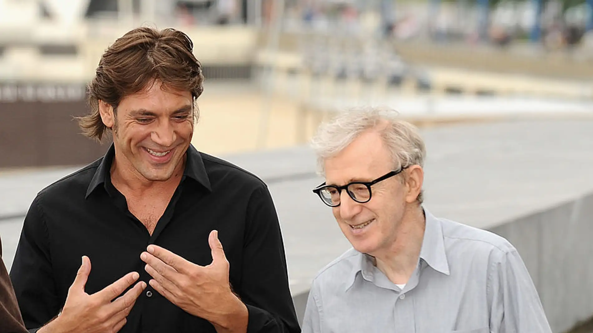Javier Bardem y Woody Allen en 2008 en el Festival de San Sebastián