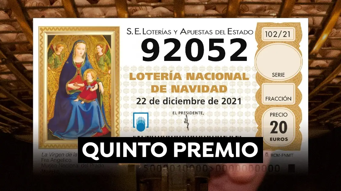 Primer quinto premio de la Loter&iacute;a de Navidad 2021