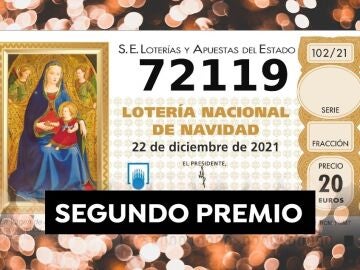72.119 Segundo premio de la Lotería de Navidad 2021