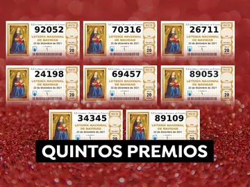 Todos los quintos premios de la Lotería de Navidad 2021 Todos los quintos premios de la Lotería de Navidad 2021