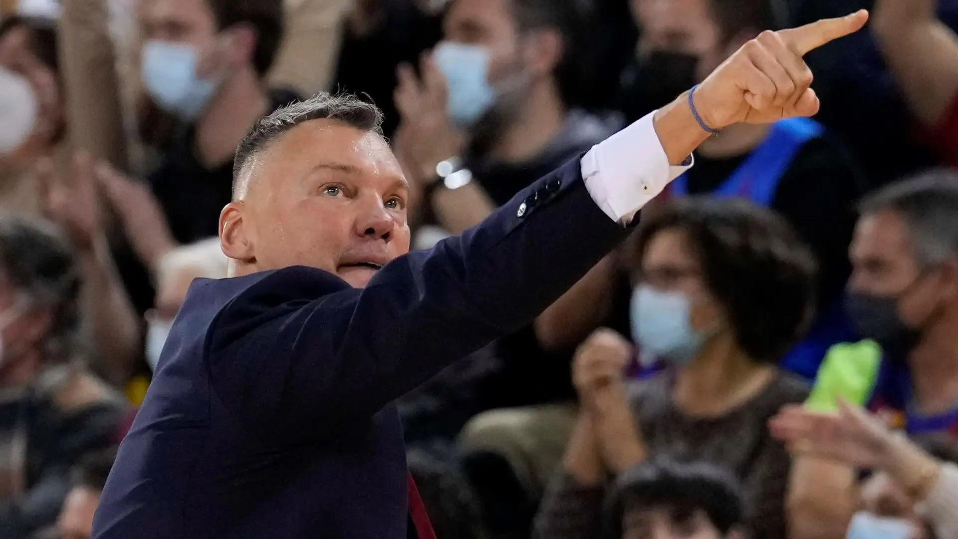 Sarunas Jasikevicius durante un partido con el Barcelona Sarunas Jasikevicius durante un partido con el Barcelona