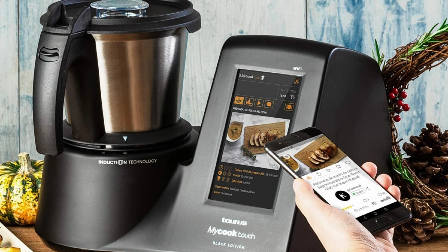 El Robot de cocina de Taurus Mycook Touch Black Edition con un descuento de más del 40%