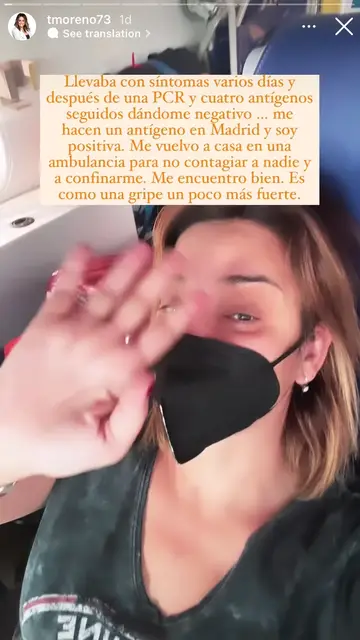 Toñi Moreno anuncia su positivo en coronavirus desde la ambulancia Toñi Moreno anuncia su positivo en coronavirus desde la ambulancia