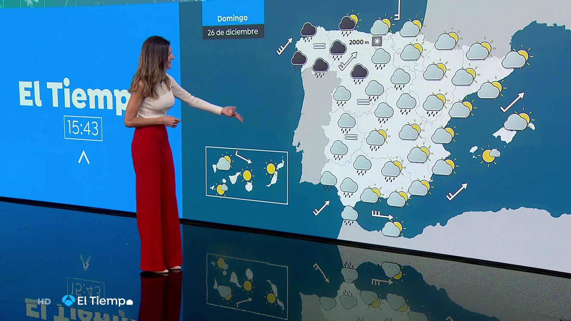 El tiempo inestable y las precipitaciones generalizadas protagonizan este d&iacute;a de Navidad