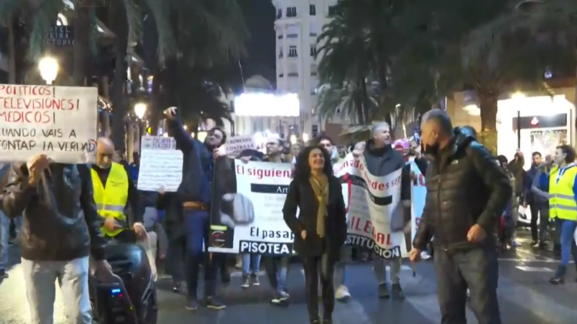 Manifestación en Valencia contra el pasaporte covid
