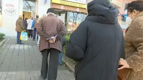 Colas para el banco Colas para el banco