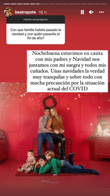 Beatriz Trapote devela cómo están pasando estas Navidades
