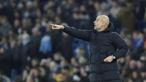 Pep Guardiola, en un partido del Manchester City Pep Guardiola, en un partido del Manchester City
