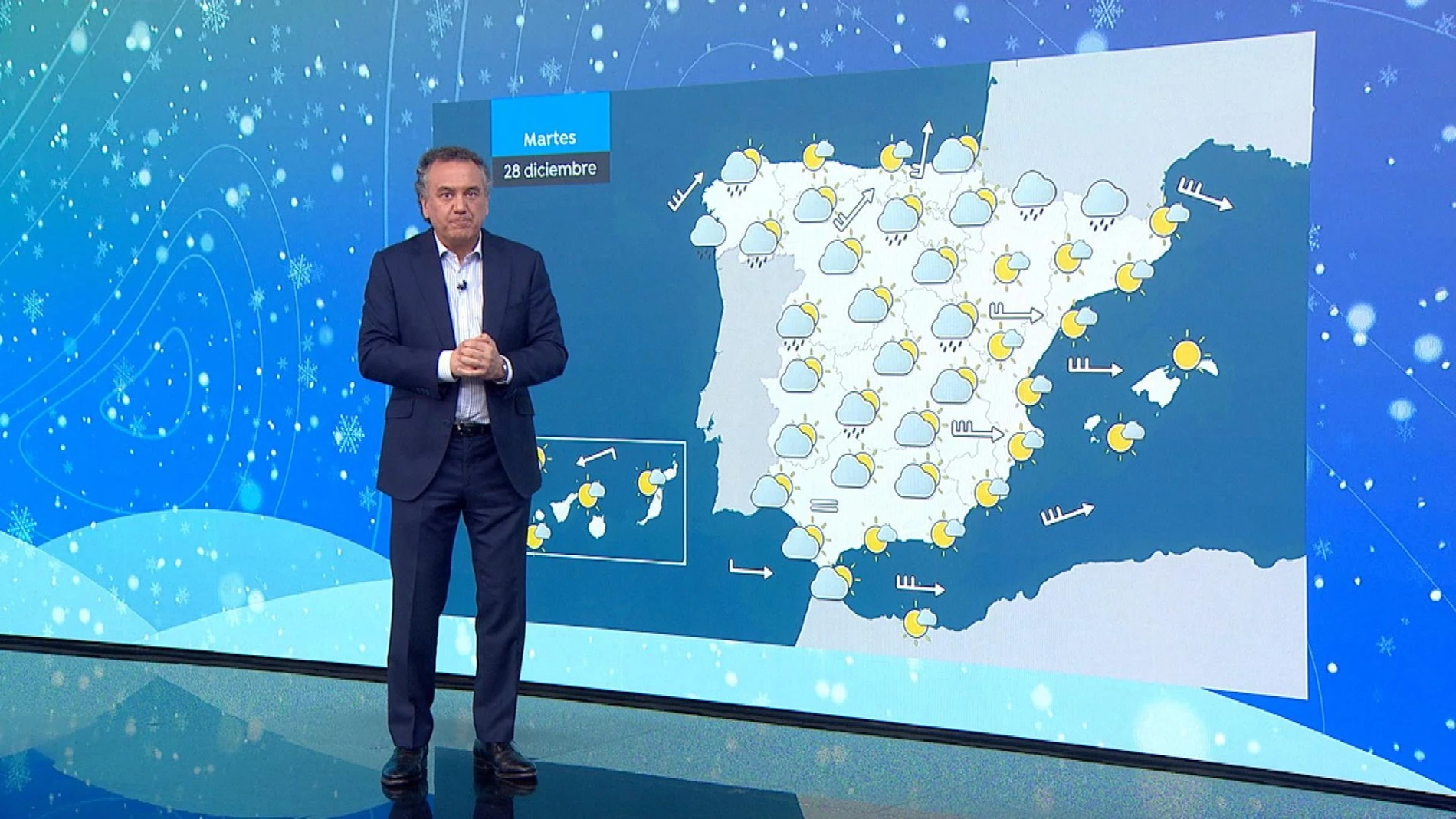 Lunes de cielos cubiertos en Galicia y el Cantábrico con tormentas fuertes en el País Vasco