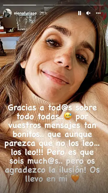 Elena Furiase agradece el cariño recibido tras conocerse que está embarazada Elena Furiase agradece el cariño recibido tras conocerse que está embarazada