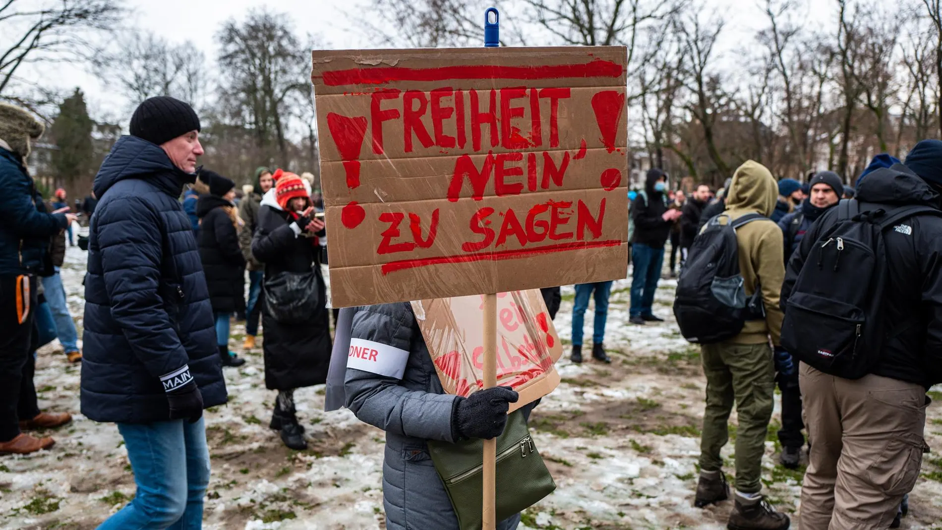 Protestas contra las restricciones contra el coronavirus en Frankfurt, Alemania