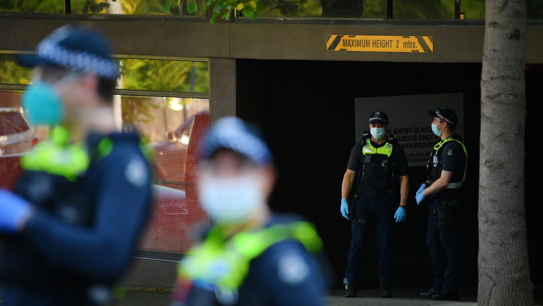 Policías australianos en Melbourne