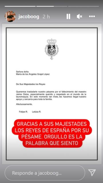 Los reyes le dan el pésame a la familia de Jaime Ostos