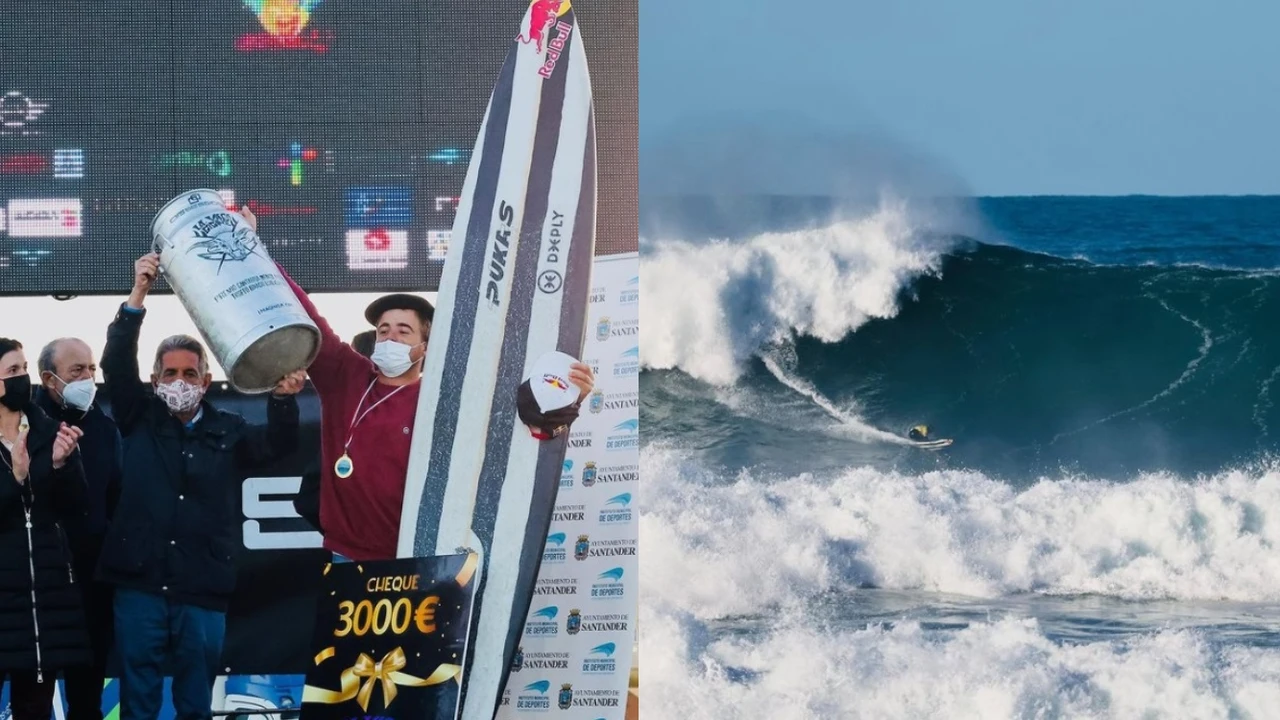 Des vagues incroyables du surfeur Natxo González pour remporter Vaca Gigante, le championnat de vagues géantes à Santander