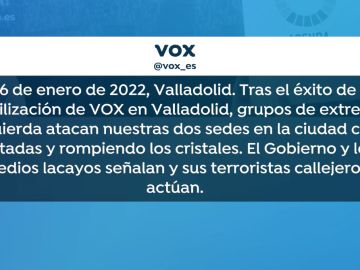Atacan la sede de Vox en Valladolid