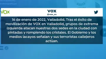 Atacan la sede de Vox en Valladolid