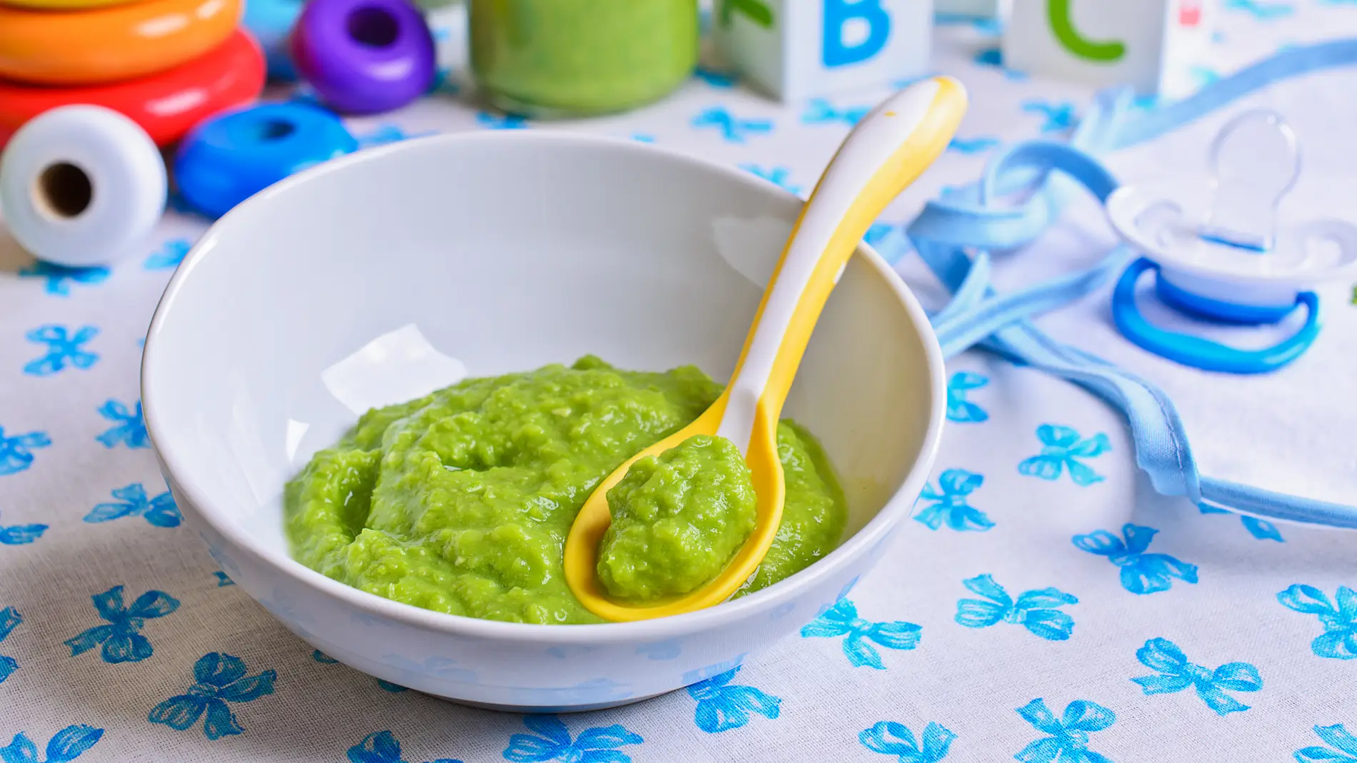 Verduras de hoja verde en puré