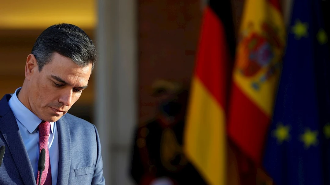 El presidente del Gobierno, Pedro Sánchez, este martes en el Palacio de la Moncloa. El presidente del Gobierno, Pedro Sánchez, este martes en el Palacio de la Moncloa.