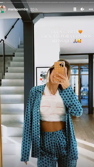 María Pombo en casa tras la operación María Pombo