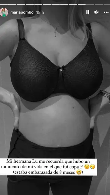 María Pombo con copa F de sujetador durante el embarazo de Martín María Pombo