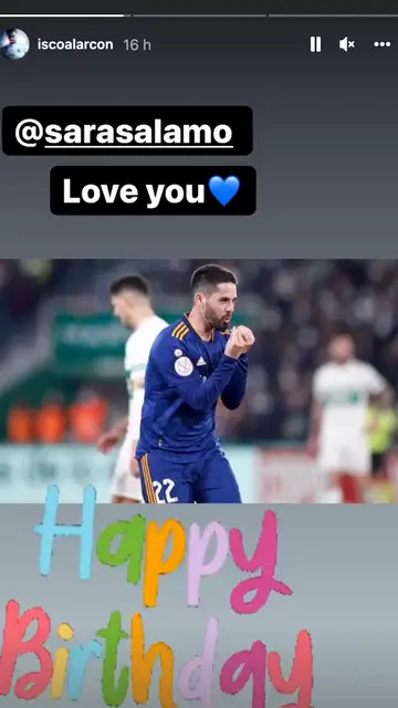 Isco Alarcón dedicándole un gol a Sara Sálamo Isco Alarcón