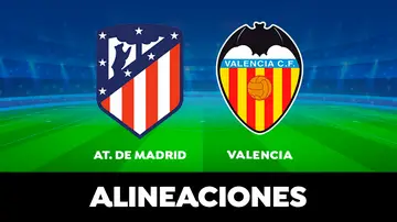 Alineación del Atlético de Madrid hoy contra el Valencia en el partido de la Liga