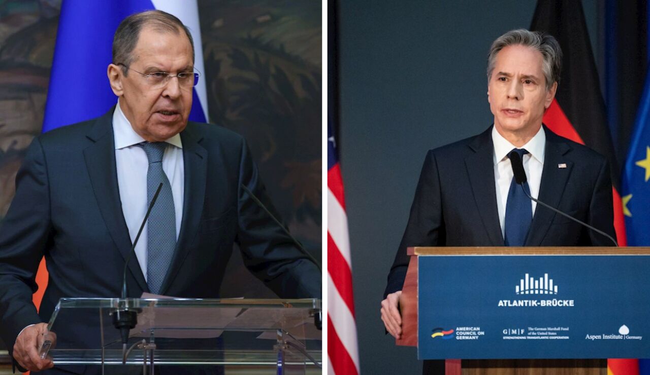 El ministro ruso de Asuntos Exteriores, Sergei Lavrov, y el secretario de Estado de EE.UU., Antony Blinken.