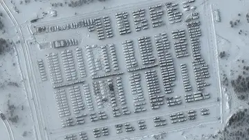 Imagen satélite de un campamento militar levantado por el ejército ruso en la frontera con Ucrania