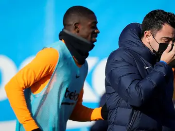 Ousmane Dembelé, durante un entrenamiento con el Barcelona Ousmane Dembelé, durante un entrenamiento con el Barcelona