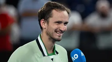 Daniil Medvedev tras su partido ante Felix Auger-Aliassime en el Open de Australia