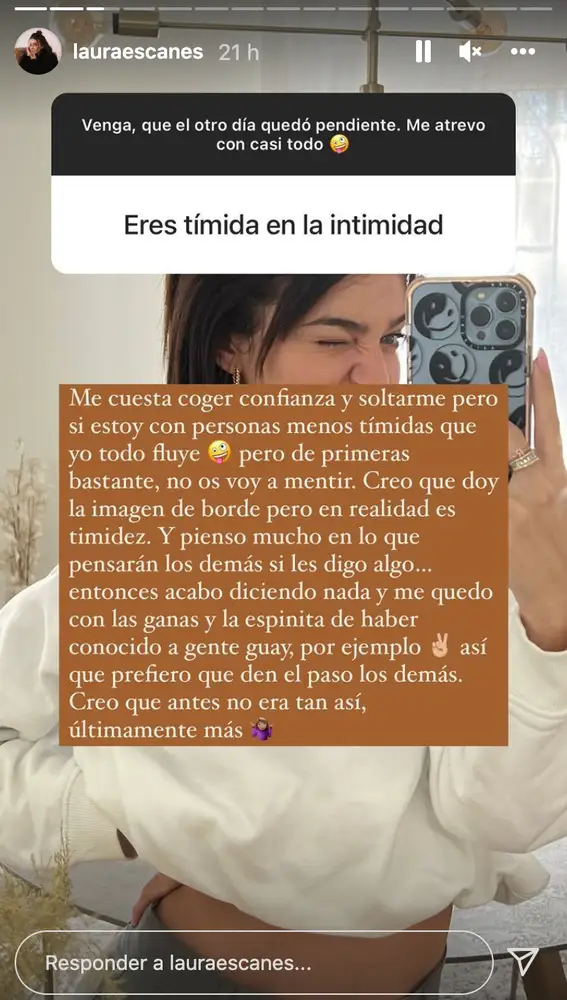 Laura Escanes confiesa ser una persona tímida