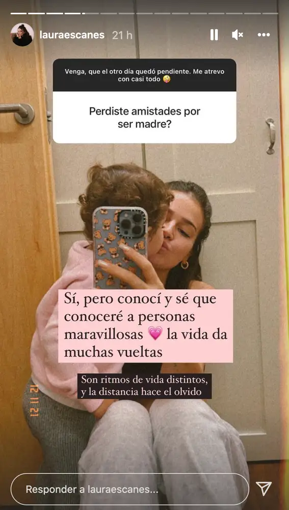Laura Escanes asegura haber perdido amistades debido a la maternidad