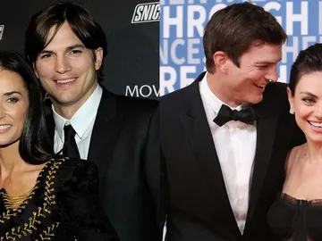 Demi Moore y Mila Kunis con Ashton Kutcher Demi Moore y Mila Kunis con Ashton Kutcher